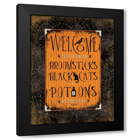 Welcome   Black Modern Wood Framed Art Print by Marrott, Stephanie