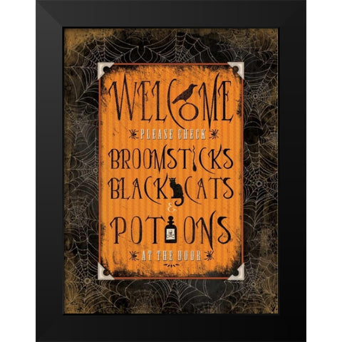Welcome   Black Modern Wood Framed Art Print by Marrott, Stephanie