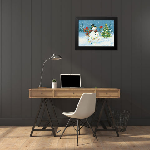 Snowman II Black Modern Wood Framed Art Print by Marrott, Stephanie