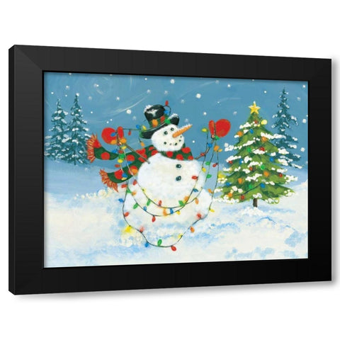 Snowman II Black Modern Wood Framed Art Print by Marrott, Stephanie
