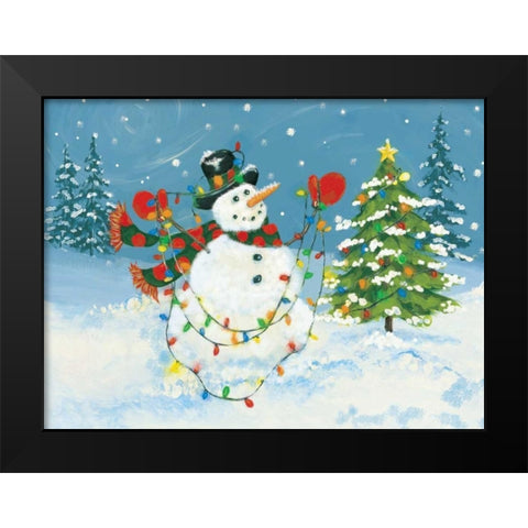 Snowman II Black Modern Wood Framed Art Print by Marrott, Stephanie