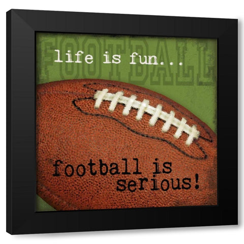 Football Black Modern Wood Framed Art Print with Double Matting by Marrott, Stephanie