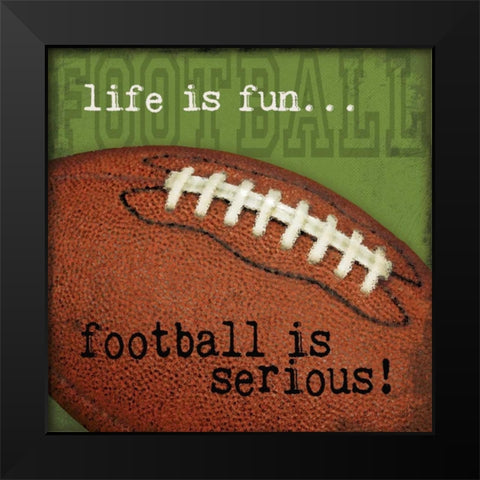 Football Black Modern Wood Framed Art Print by Marrott, Stephanie