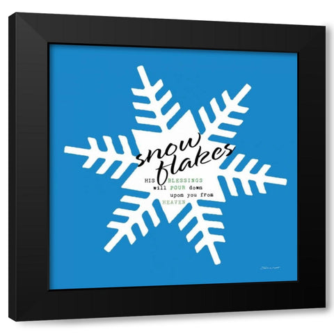Pour Down - Blue Black Modern Wood Framed Art Print with Double Matting by Marrott, Stephanie