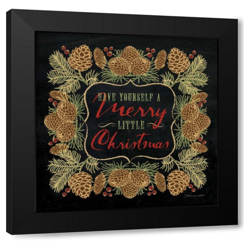 Merry Little Black Modern Wood Framed Art Print with Double Matting by Marrott, Stephanie
