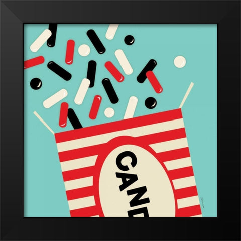 Candy Black Modern Wood Framed Art Print by Marrott, Stephanie