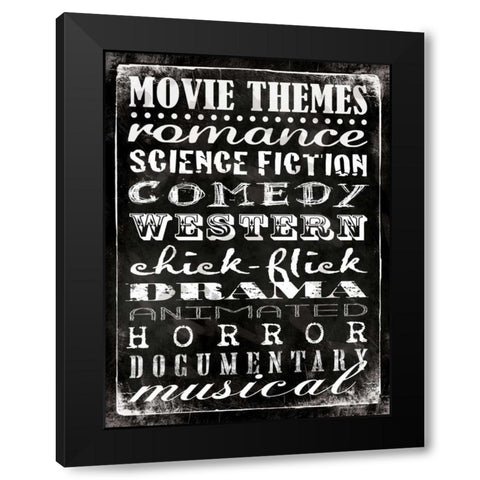 Movie Themes Black Modern Wood Framed Art Print by Marrott, Stephanie