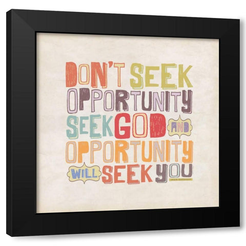 Seek God Black Modern Wood Framed Art Print by Marrott, Stephanie