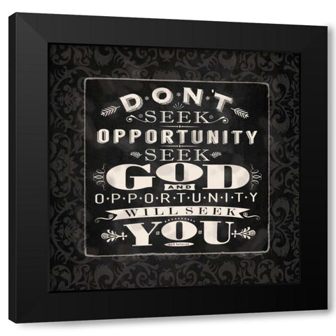 Seek God BandW Black Modern Wood Framed Art Print by Marrott, Stephanie