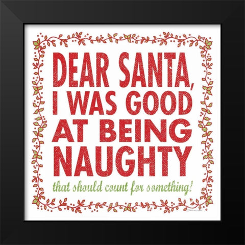 Dear Santa White Black Modern Wood Framed Art Print by Marrott, Stephanie