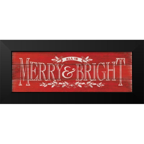 Merry Bright Black Modern Wood Framed Art Print by Marrott, Stephanie