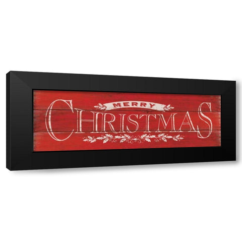 Merry Christmas Black Modern Wood Framed Art Print by Marrott, Stephanie