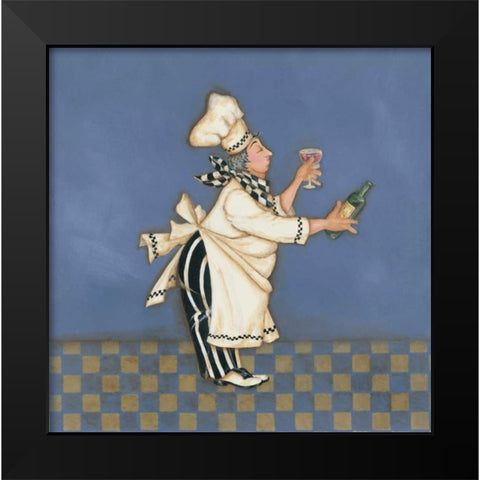 Wine Chef Black Modern Wood Framed Art Print by Marrott, Stephanie