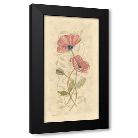 Poppy II Black Modern Wood Framed Art Print with Double Matting by Marrott, Stephanie