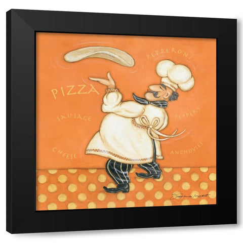 Pizza Chef Black Modern Wood Framed Art Print with Double Matting by Marrott, Stephanie