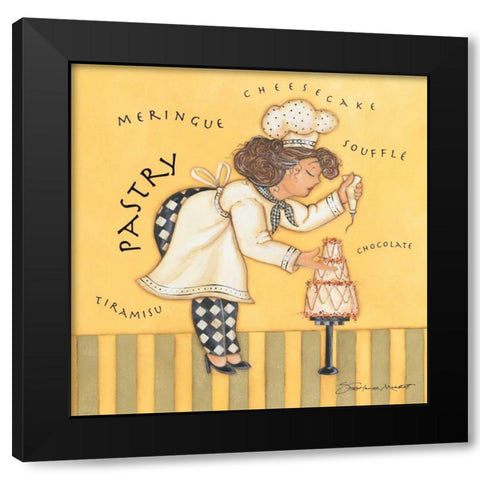 Pastry Chef Black Modern Wood Framed Art Print with Double Matting by Marrott, Stephanie