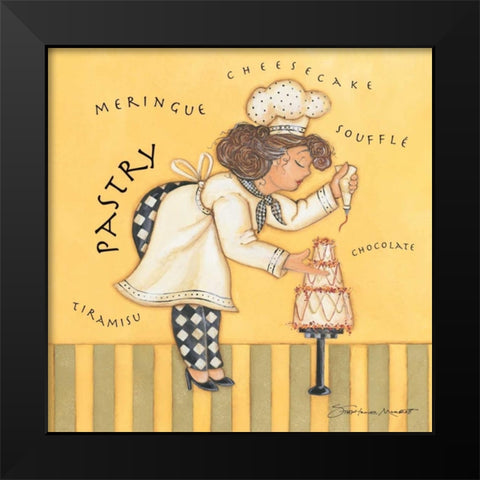 Pastry Chef Black Modern Wood Framed Art Print by Marrott, Stephanie