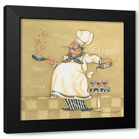 Seafood Chef Black Modern Wood Framed Art Print with Double Matting by Marrott, Stephanie