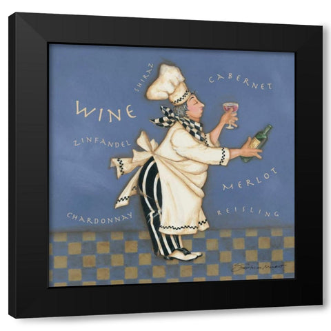 Wine Chef Black Modern Wood Framed Art Print with Double Matting by Marrott, Stephanie