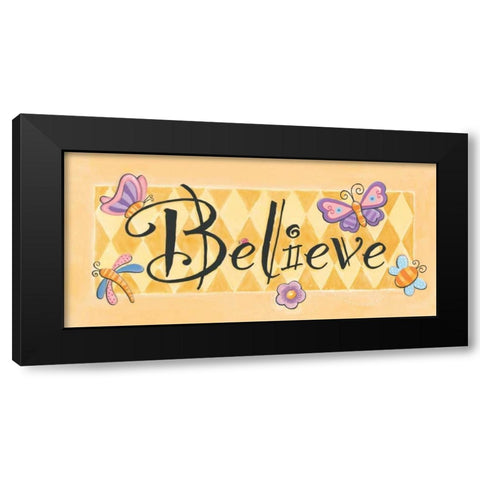 Believe Black Modern Wood Framed Art Print with Double Matting by Marrott, Stephanie
