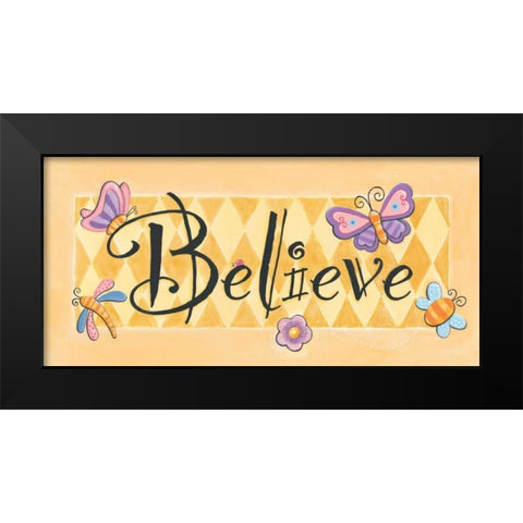 Believe Black Modern Wood Framed Art Print by Marrott, Stephanie
