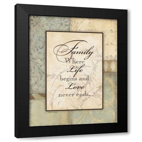 Family Black Modern Wood Framed Art Print by Marrott, Stephanie