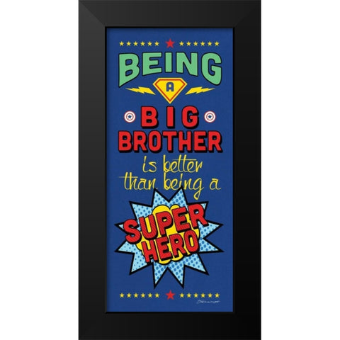 Big Brother Black Modern Wood Framed Art Print by Marrott, Stephanie