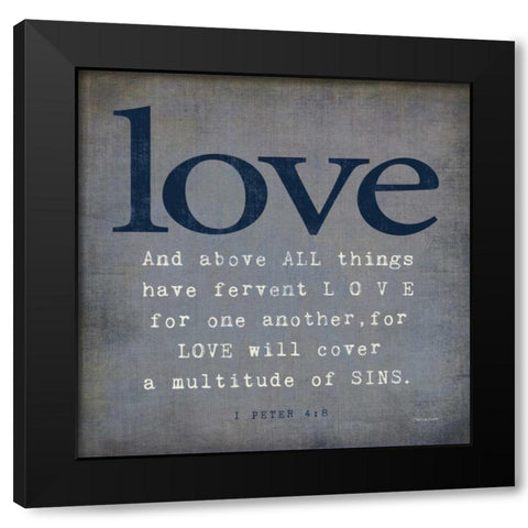 Love Black Modern Wood Framed Art Print with Double Matting by Marrott, Stephanie