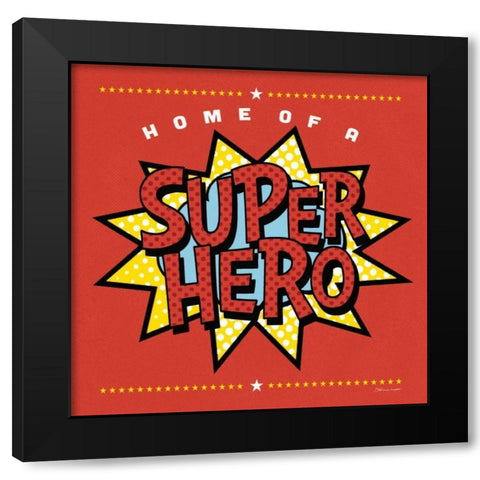 Superhero Girl Black Modern Wood Framed Art Print with Double Matting by Marrott, Stephanie
