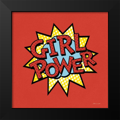Girl Power Black Modern Wood Framed Art Print by Marrott, Stephanie