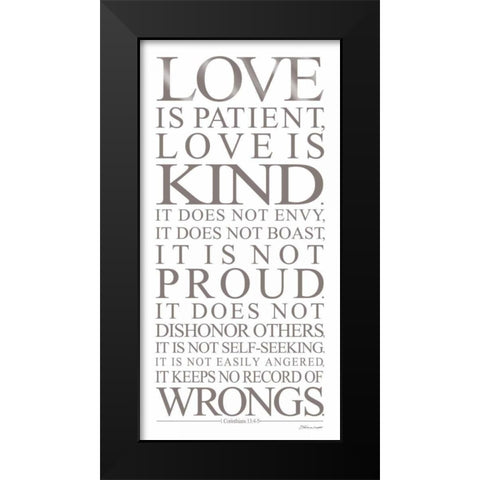 Love Is Black Modern Wood Framed Art Print by Marrott, Stephanie