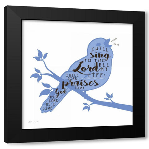 Sing Black Modern Wood Framed Art Print with Double Matting by Marrott, Stephanie