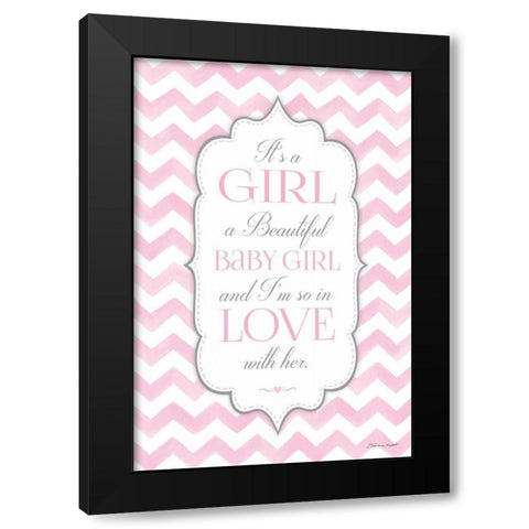 Baby Girl Black Modern Wood Framed Art Print with Double Matting by Marrott, Stephanie