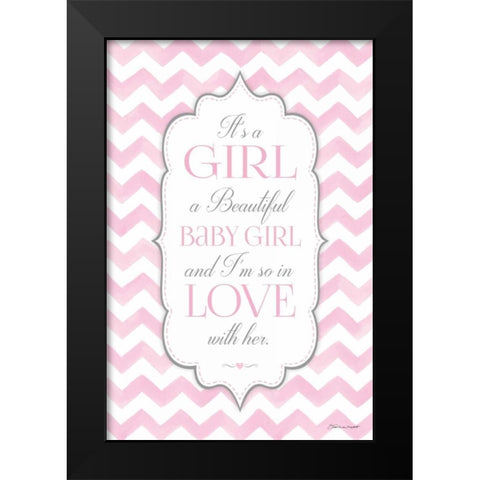 Baby Girl Black Modern Wood Framed Art Print by Marrott, Stephanie