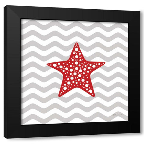 Starfish Black Modern Wood Framed Art Print with Double Matting by Marrott, Stephanie