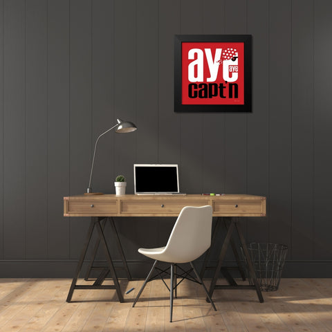 Aye Aye Black Modern Wood Framed Art Print by Marrott, Stephanie