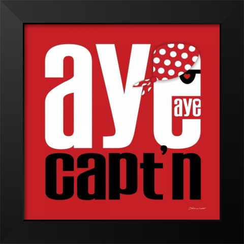 Aye Aye Black Modern Wood Framed Art Print by Marrott, Stephanie