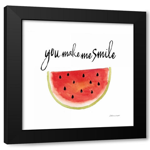 Smile Black Modern Wood Framed Art Print with Double Matting by Marrott, Stephanie