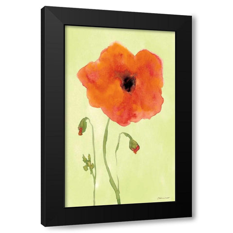 Poppyface Black Modern Wood Framed Art Print by Marrott, Stephanie