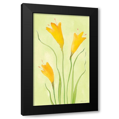 Buttercups Black Modern Wood Framed Art Print with Double Matting by Marrott, Stephanie