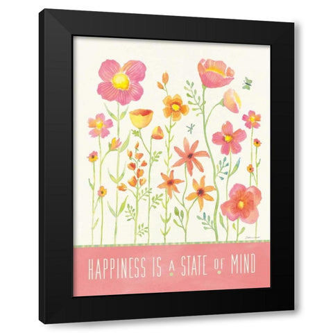 Happiness Garden Black Modern Wood Framed Art Print by Marrott, Stephanie