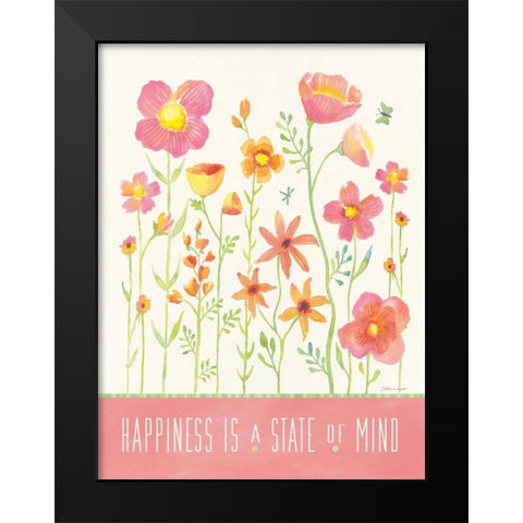 Happiness Garden Black Modern Wood Framed Art Print by Marrott, Stephanie