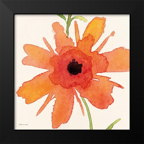 Poppy II Black Modern Wood Framed Art Print by Marrott, Stephanie