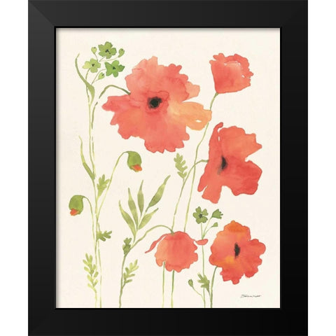 Poppy Garden Black Modern Wood Framed Art Print by Marrott, Stephanie