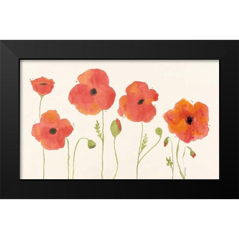 Poppies Black Modern Wood Framed Art Print by Marrott, Stephanie