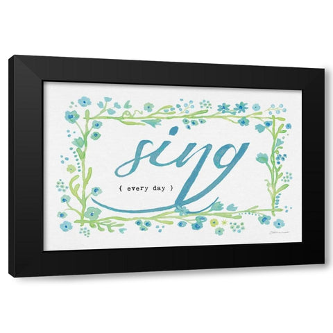Sing Black Modern Wood Framed Art Print by Marrott, Stephanie