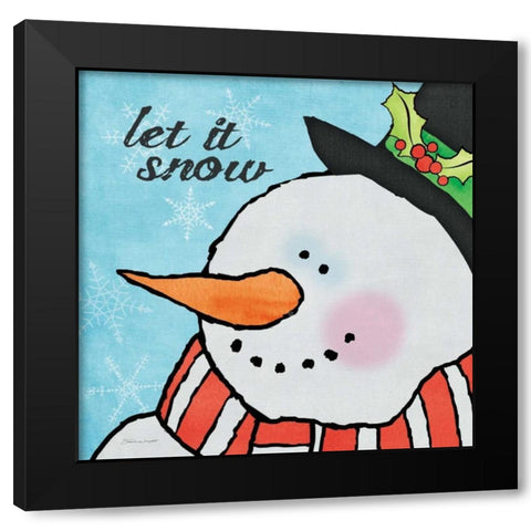 Snowman I  Black Modern Wood Framed Art Print with Double Matting by Marrott, Stephanie