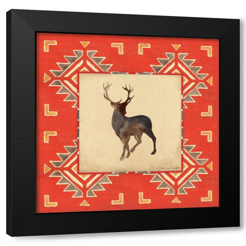 Deer Blanket Black Modern Wood Framed Art Print with Double Matting by Marrott, Stephanie