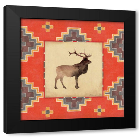 Elk Blanket Black Modern Wood Framed Art Print by Marrott, Stephanie