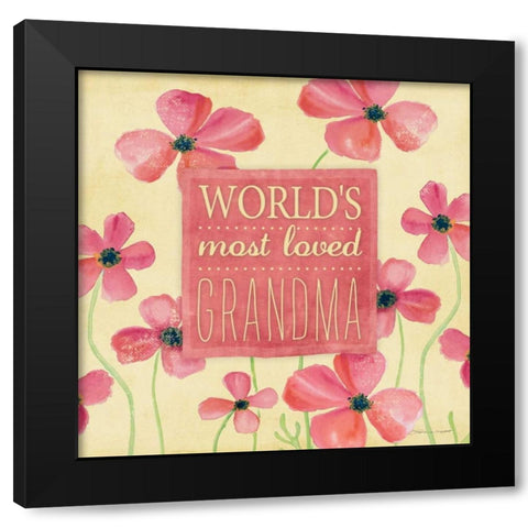 Loved Grandma I  Black Modern Wood Framed Art Print with Double Matting by Marrott, Stephanie